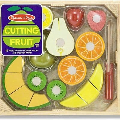 Melissa & Doug  Fruit Cutting Wooden Toy Set Play Food Kitchen Accessory