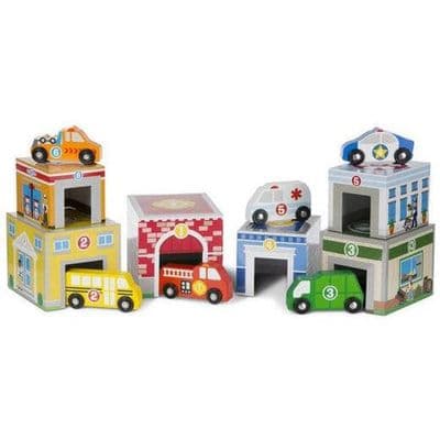 Melissa & Doug Nesting & Sorting Buildings & Vehicles