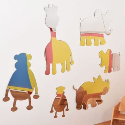 Safari  Animals Plastic Safety Mirror set