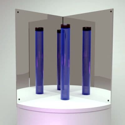 Set of Mirrors for Large Bubble Tube Backed on Plywood 120x60cm