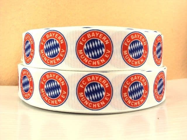1 METRE OF BAYERN MUNICH MUNCHEN FOOTBALL CLUB RIBBON SIZE 1 INCH ...