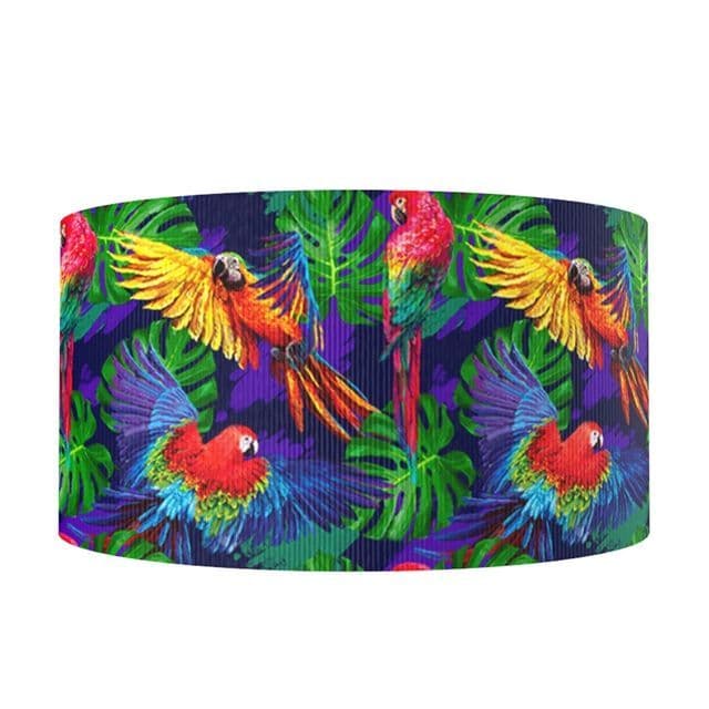 1 METRE PARROT RIBBON SIZE 1 INCH HAIR HEADBANDS BOWS BIRTHDAY CAKE ...