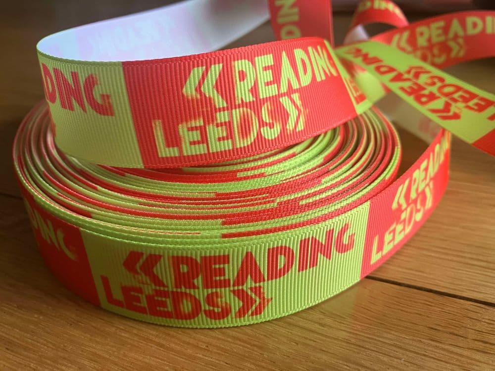 1 METRE READING LEEDS MUSIC FESTIVAL RIBBON SIZE 1 INCH CARD MAKING ...