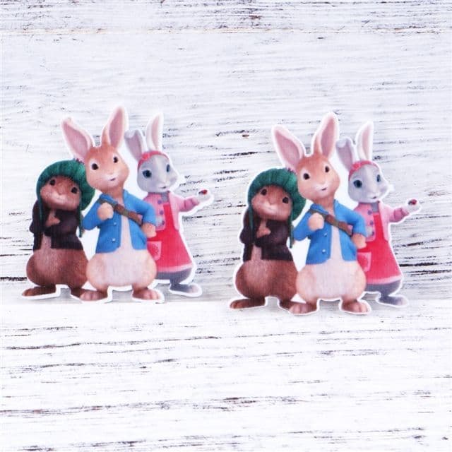 5 x 40mm PETER RABBIT LASER CUT FLAT BACK RESIN HEADBANDS HAIR BOWS ...