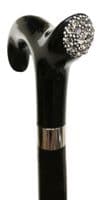 Classic Canes Gents Black Derby Cane With Swarovski Element