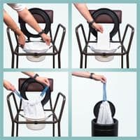 Commode Liners With Absorbent Pads - Box Of 50