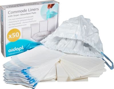 Commode Liners With Absorbent Pads - Box Of 50