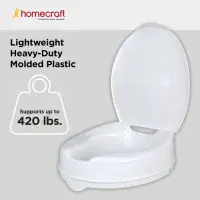 Homecraft Savanah Raised Toilet Seat With Lid - 4