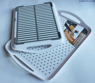 StayPut Anti-Slip Tray - White / Grey - Small
