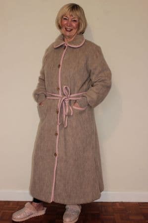100% Wool Pyrenean Button Style Gown Emilie in Sahara
