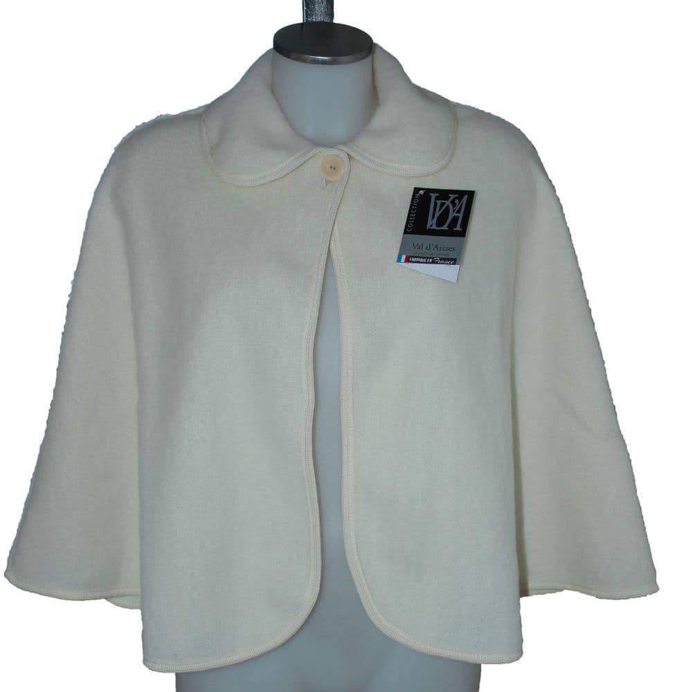 Bed Jacket 100 Wool Pyrenean Cape Style In Cream