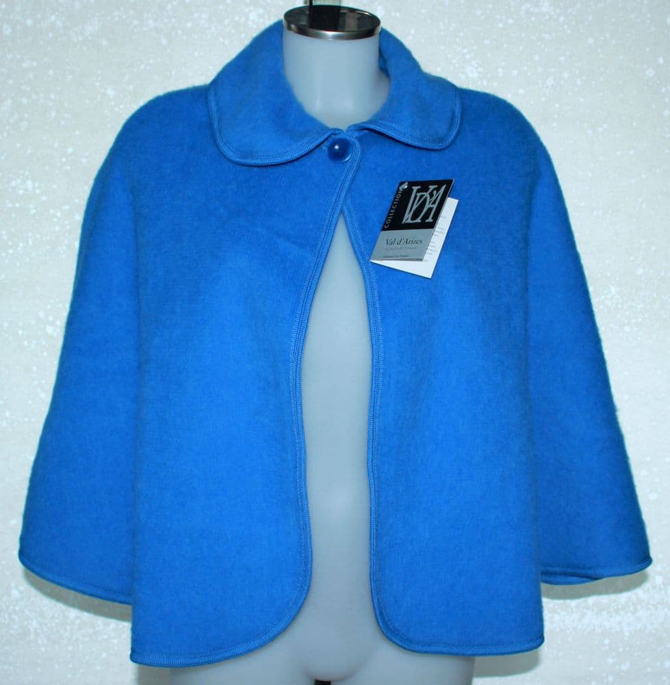 Bed Jacket 100 Wool Pyrenean Cape Style In Sky Blue