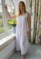 Daisy  Sleeveless Nightdress with Lemon Embroidery