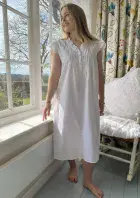 LOW STOCK! Christina Rosie In White With White Embroidery 100% Cotton