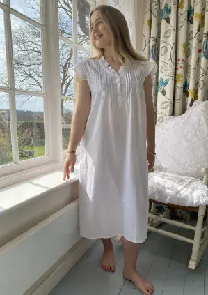 LOW STOCK! Christina Rosie In White With White Embroidery 100% Cotton