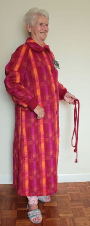 SALE 100% Wool Pyrenean Button Style Gown Emilie in Flame