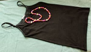 Slenderella Black Wool & Silk Cami