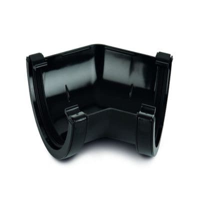 112mm 135 deg half round gutter black