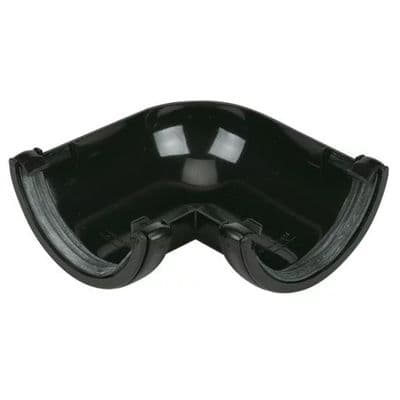 112mm 90deg half round gutter black