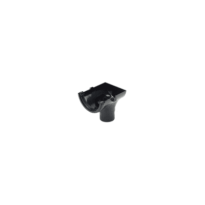 112mm gutter running outlet with stop black