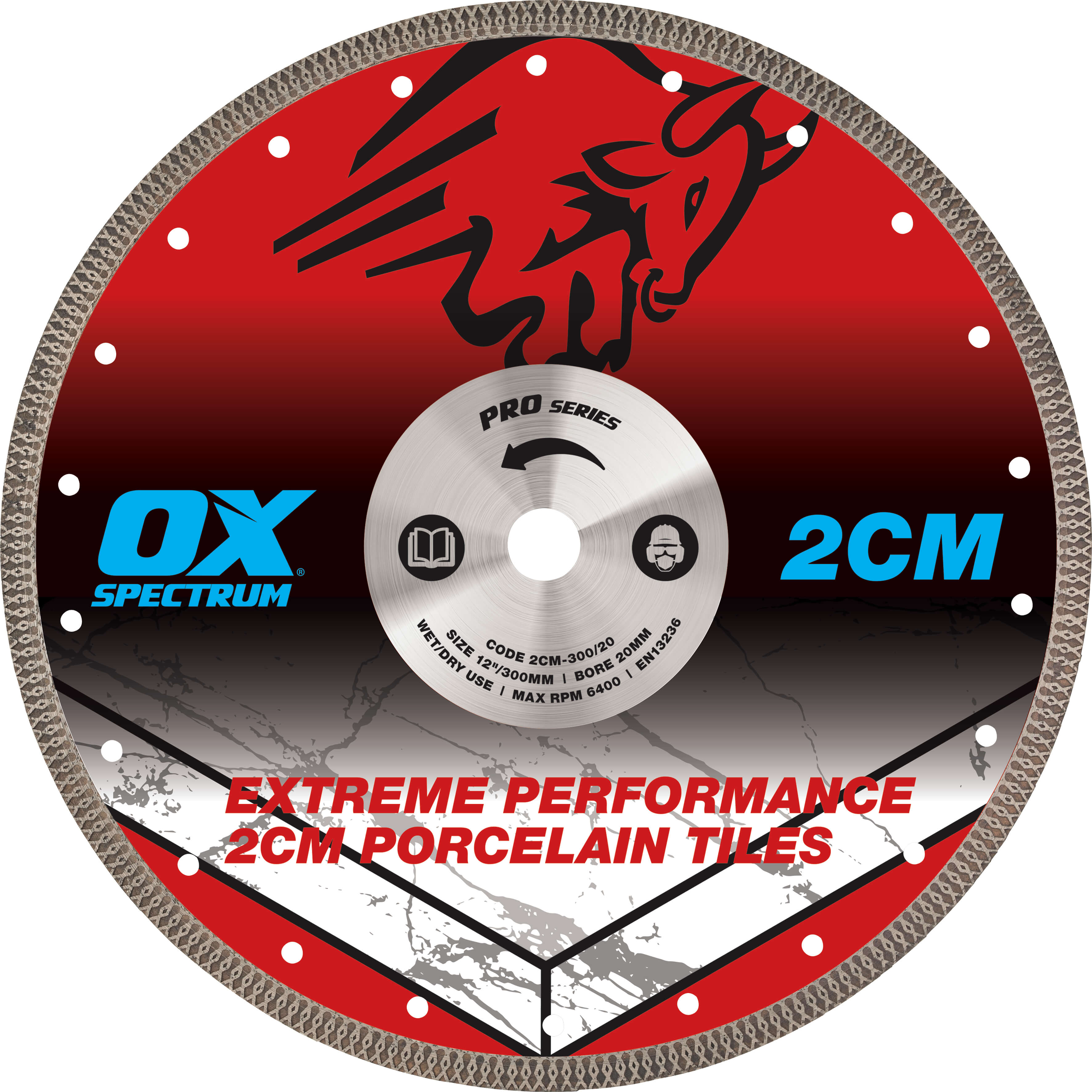 OX Pro 2CM Porcelain Cutting Blade - 300/20mm