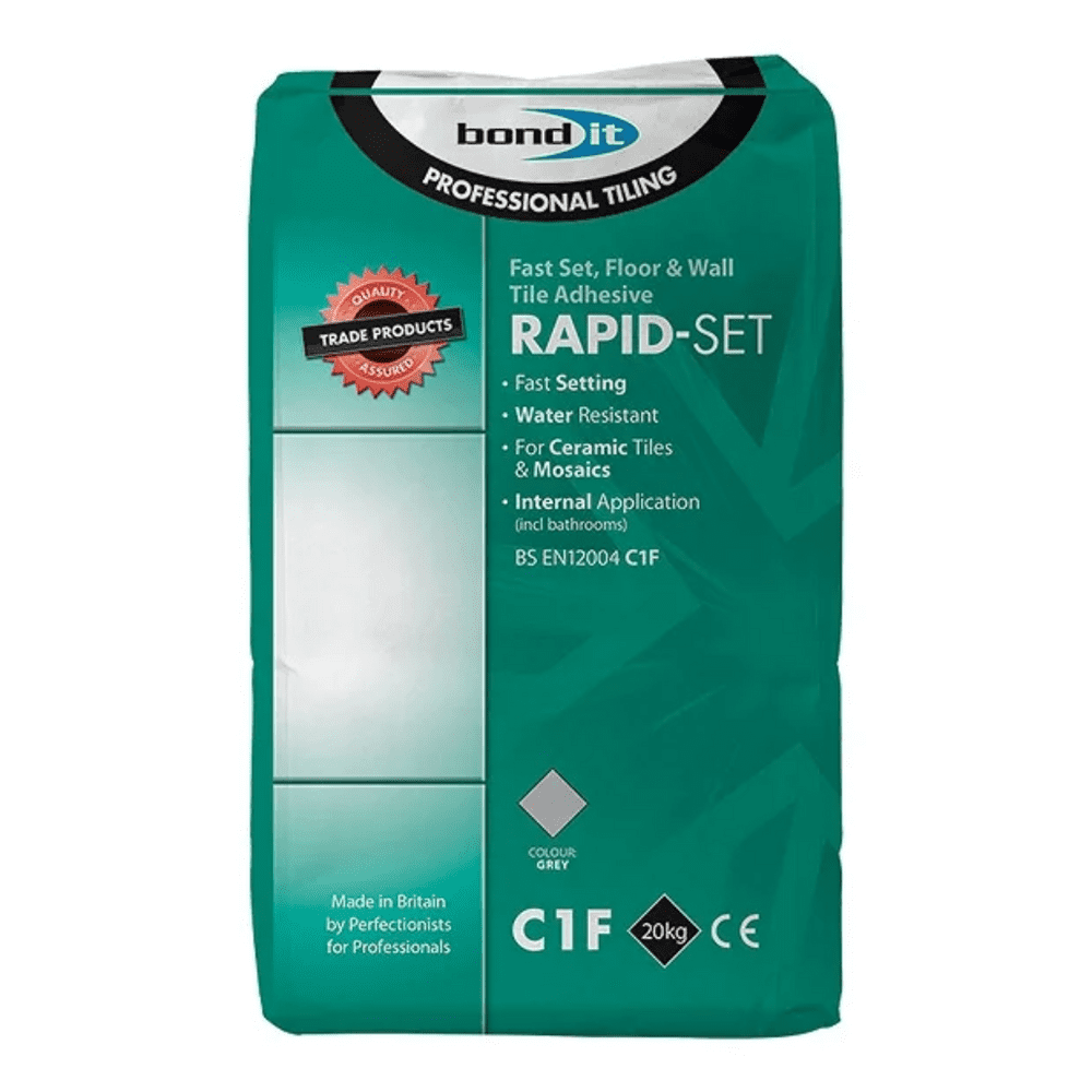 rapid set floor tile adhesive grey