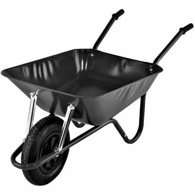 Walsall Wheelbarrow Easiload  85L - Black With Pneumatic Wheel