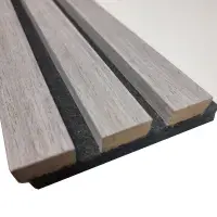 Ash Grey Real Wood Acoustic Slatted Wall Panels