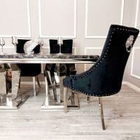 Athens Marble Dining Table + Bentley Dining Chairs