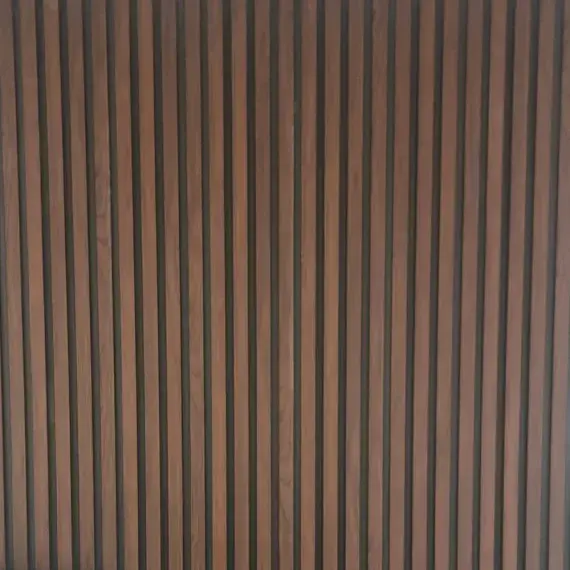 Dark Oak Real Wood Acoustic Slatted Wall Panels