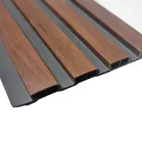 Dark Oak Wood Effect Slatted Wall Panels