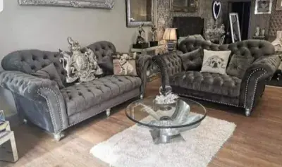 Elegance Chesterfield Dark Grey Sofa