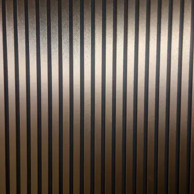 Gold Black Wood Effect Slatted Wall Panels