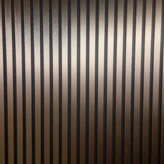 Gold Black Wood Effect Slatted Wall Panels