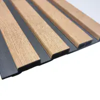Light Oak Wood Effect Slatted Wall Panels