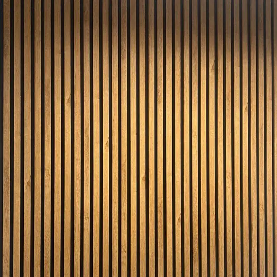 Light Oak Wood Effect Slatted Wall Panels