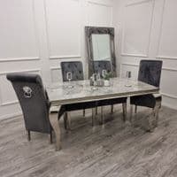 Louis Marble Dining Table + Emma Dining Chairs