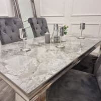 Louis Marble Dining Table + Emma Dining Chairs
