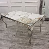 Louis Marble Dining Table + Emma Dining Chairs