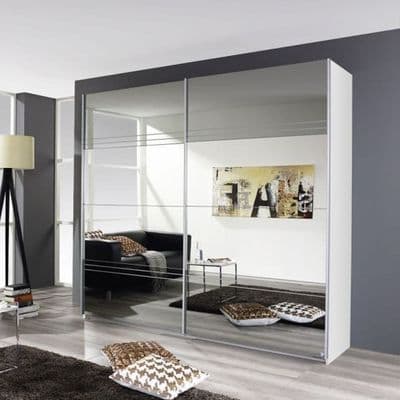 Louise Grey Front Mirrored Sliding Wardrobe