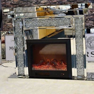 Luxury Crushed Diamond Fireplace With LED Heat Three Setting Supply