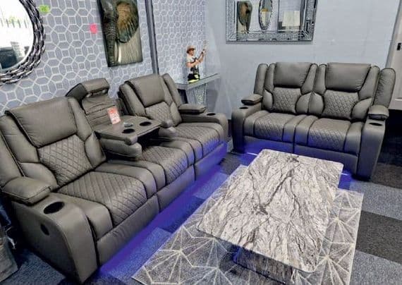 Orlando Electric Recliners 3+2 Seater Leather Sofa