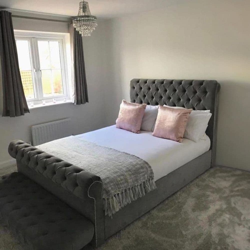 Paris Chesterfield Sleigh Bed