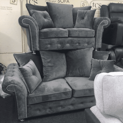 Royale Grey Plush 3+2 Set