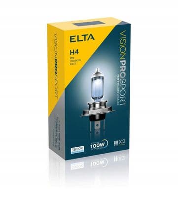 Elta H4 100w 80w Blue Bright Headlight Bulbs Pair Vision Pro Sport