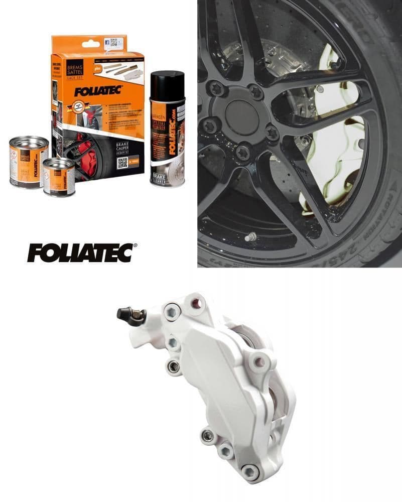 Foliatec Car Motorbike Brake Caliper Paint Kit White Gloss Brush On