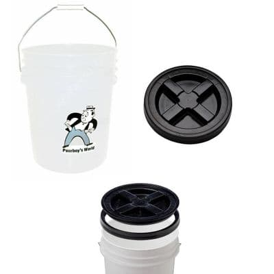 Poorboys World 5 Gallon 18.9L Bucket & Gamma Seal Water Tight Lid
