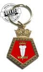 Crowned 5 sided Key Ring - any badge