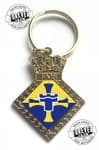 Crowned Diamond Shape Key ring - any badge