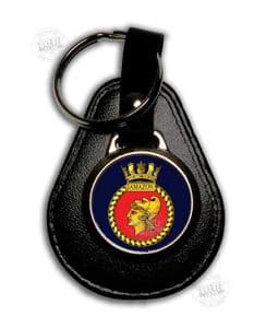 Leather Key Ring -Any ships Badge
